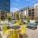 outdoor patio with tables and chairs